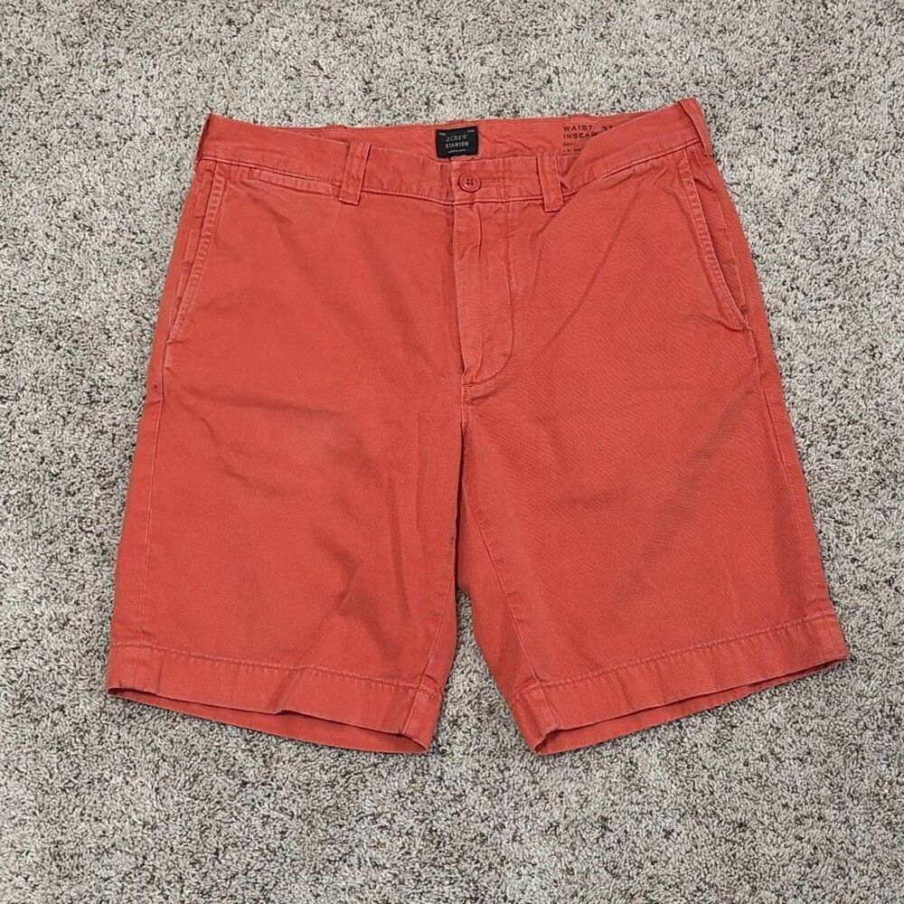 J. Crew Stanton Orange Chino Shorts Men’s 31 Flat Front Cotton Casual